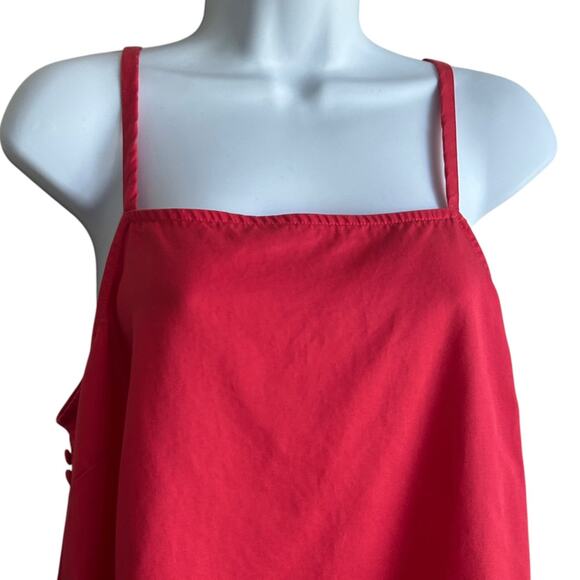 Y2K Cremieux Women Top Red Lyocell Camisole Satiny Layer Coquette Festival Retro - Picture 9 of 10